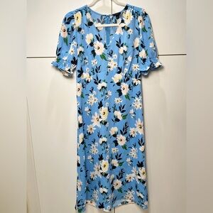 Ann Taylor Light Blue Floral Maxi Dress
